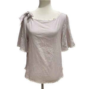 Listicle Women's Short Sleeve Top with Bow Detail